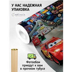 Фотообои на стену детские - тачки, Молния Маккуин, мультик, дисней - 200 x 270 - Фотообои в детскую комнату моющиеся обои для ма