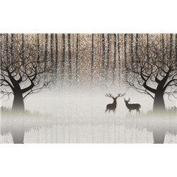 Олени в тумане - Фотообои природа|лес