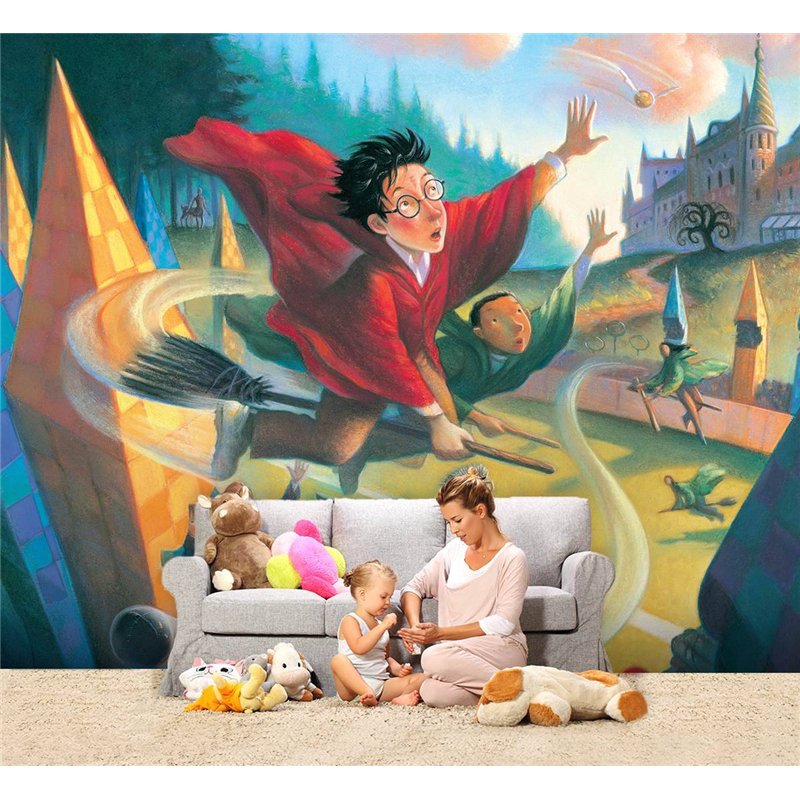 Фотообои в детскую - Harry Potter иллюстрация - 500 x 270 - Фотообои детские флизелиновые волшебник, чародей, сказка, волшебная