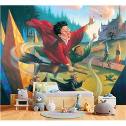 Фотообои в детскую - Harry Potter иллюстрация - 500 x 270 - Фотообои детские флизелиновые волшебник, чародей, сказка, волшебная 
