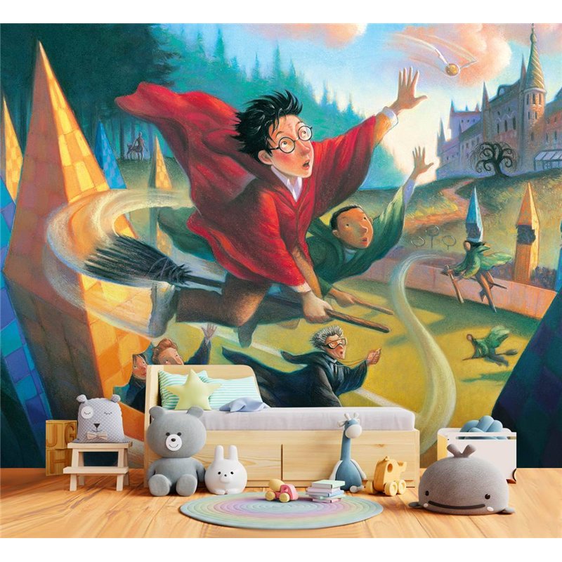 Фотообои в детскую - Harry Potter иллюстрация - 500 x 270 - Фотообои детские флизелиновые волшебник, чародей, сказка, волшебная