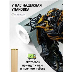 Фотообои на стену детские - трансформеры - 200x270. Обои винил на флизелинесупергерои, фильм, машина, Бамблби, для мальчиков ярк