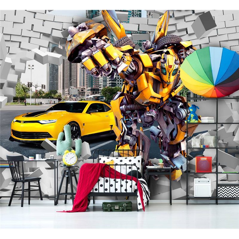 Фотообои 3d на стену - яркие листья - 400x270. Обои для кухни и гостинной с виниловым покрытием