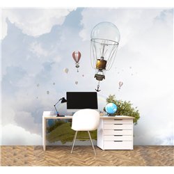 Фотообои 3d на стену - тропические цветы - 300x270. Обои для кухни и гостинной с виниловым покрытием