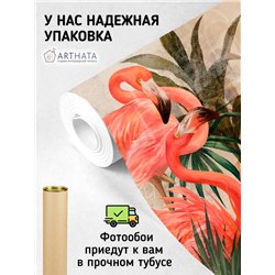 Фотообои фламинго и папоротник на кухню метровые 400х270