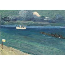 Картина на холсте по фото Модульные картины Печать портретов на холсте Рапалло, морской пейзаж с пароходом