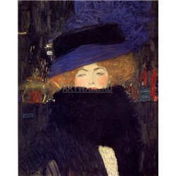 Дама в шляпе и боа из перьев - Модульная картины, Репродукции, Декоративные панно, Декор стен