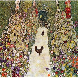 Садовая аллея с курицами - Модульная картины, Репродукции, Декоративные панно, Декор стен