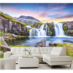 Фотообои водопад в горах моющиеся на кухню 400х270