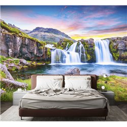 Фотообои водопад в горах моющиеся на кухню 400х270
