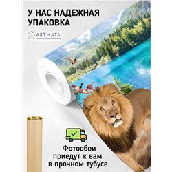 Фотообои фреска с озером и причалом на кухню 400х270