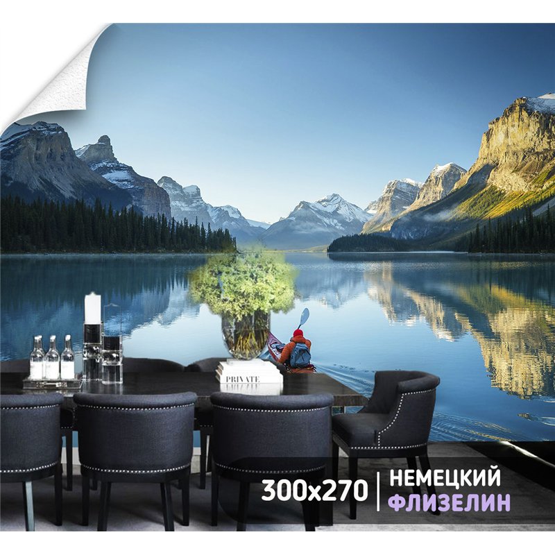 Фотообои горное озеро для коридора метровые 300х270