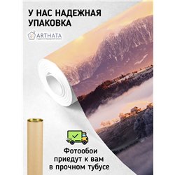Фотообои горы на закате для коридора флизелиновые 200х270