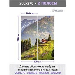 Фотообои домик в горах на кухню моющиеся 200х270