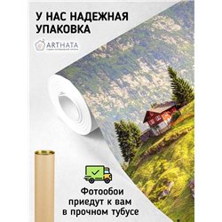 Фотообои домик в горах на кухню моющиеся 200х270