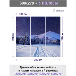Фотообои ночное поле и гора в спальню влагостойкие 300х270