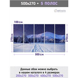 Фотообои зимний горный пейзаж 3d для зала метровые 500х270