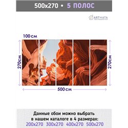 Фотообои оранжевые скалы коньона в спальню 500х270