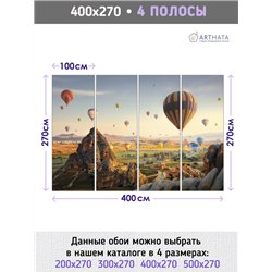 Фотообои Каппадокия горы с воздушными шарами в зал 400х270