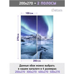 Фотообои северное сияние над ледником для кухни 200х270
