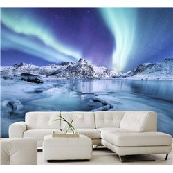 Фотообои северное сияние над ледником для кухни 200х270
