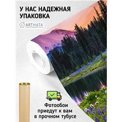 Фотообои пейзаж с горами и озером для зала метровые 400х270