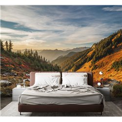 Фотообои горные холмы в лучах солнца для коридора 300х270