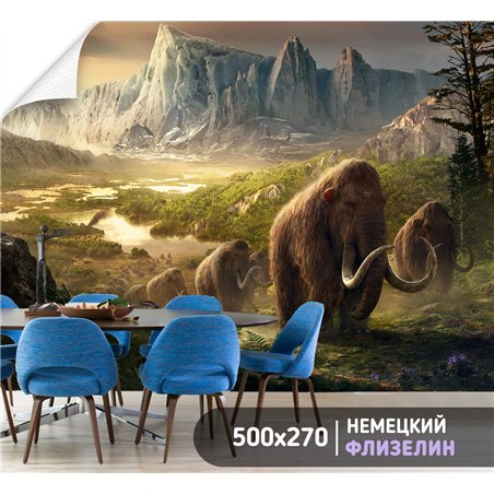 Фотообои пейзаж с горной долиной на кухню 500х270
