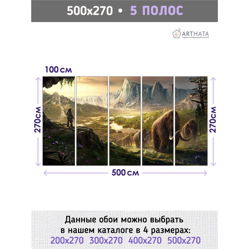 Фотообои пейзаж с горной долиной на кухню 500х270