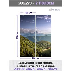 Фотообои лес на горных холмах для кухни метровые 200х270