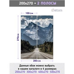 Фотообои горный пейзаж с дорогой флизелиновые 200х270