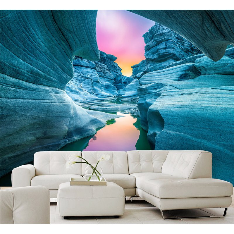 Фотообои ручей в ледяных горах на кухню метровые 400х270