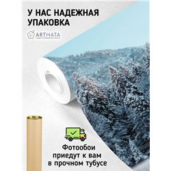 Фотообои заснеженный лес и горы для кухни метровые 200х270
