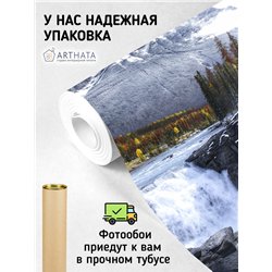Фотообои вид на гору и реку для кухни метровые 500х270