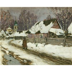 Зима в деревне - Модульная картины, Репродукции, Декоративные панно, Декор стен