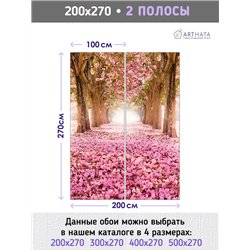 Фотообои цветущий розовый сад моющиеся для кухни 200х270