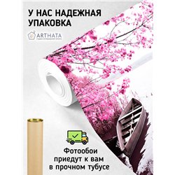 Фотообои озеро с лодкой и скакурой в зал 400х270