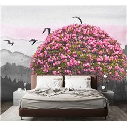 Фотообои цветущее дерево на кухню моющиеся 500х270