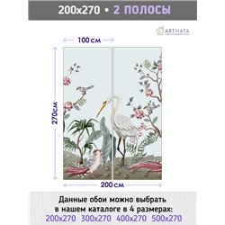 Фотообои цапли на светлом фоне в спальню моющиеся 200х270