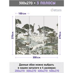Фотообои фреска с животными африки моющиеся 300х270