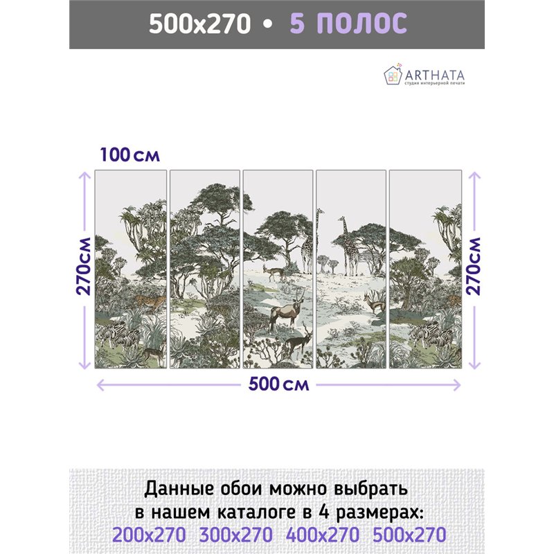 Фотообои животные африки для коридора 500х270