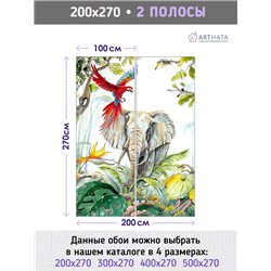 Фотообои фреска звери джунглей на кухню 200х270