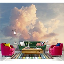 Фотообои розовые облака в небе на кухню флизелиновые 500х270