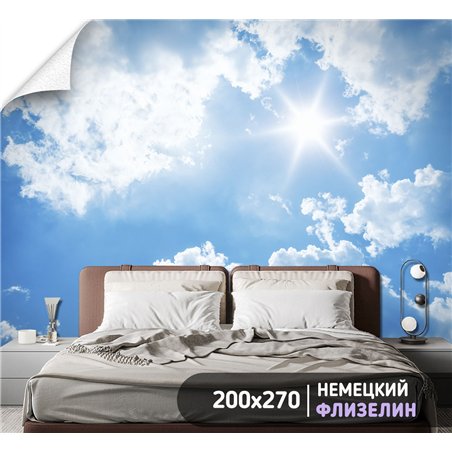 Фотообои голубое небо с облаками на кухню метровые 200х270