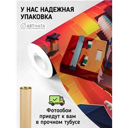 Фотообои детские флизелиновые - детский фон майнкрафт - 300 x 270 - Обои винил на флизелинеMinecraft, супергерои, марвел, персон