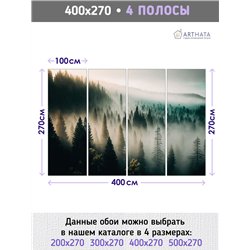 Фотообои Лес в тумане с солнечными лучами 400х270 см для спальни