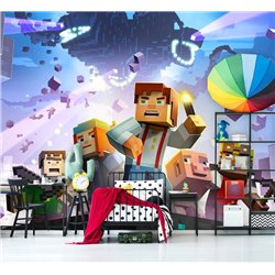 Фотообои на стену детские - Minecraft, майнкрафт, игра - 200 x 270 - В детскую комнату для девочки, мальчика персонажи, 3D детям