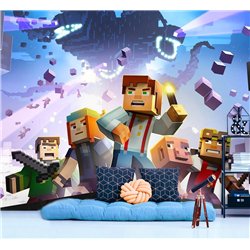 Фотообои на стену детские - Minecraft, майнкрафт, игра - 200 x 270 - В детскую комнату для девочки, мальчика персонажи, 3D детям