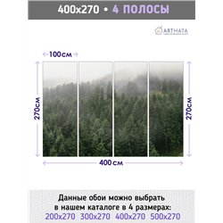 Фотообои Горный лес в тумане 400х270 см для спальни