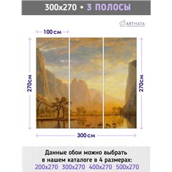 Фотообои Горное лесное озеро на закате 300х270 см для оформления гостиной
